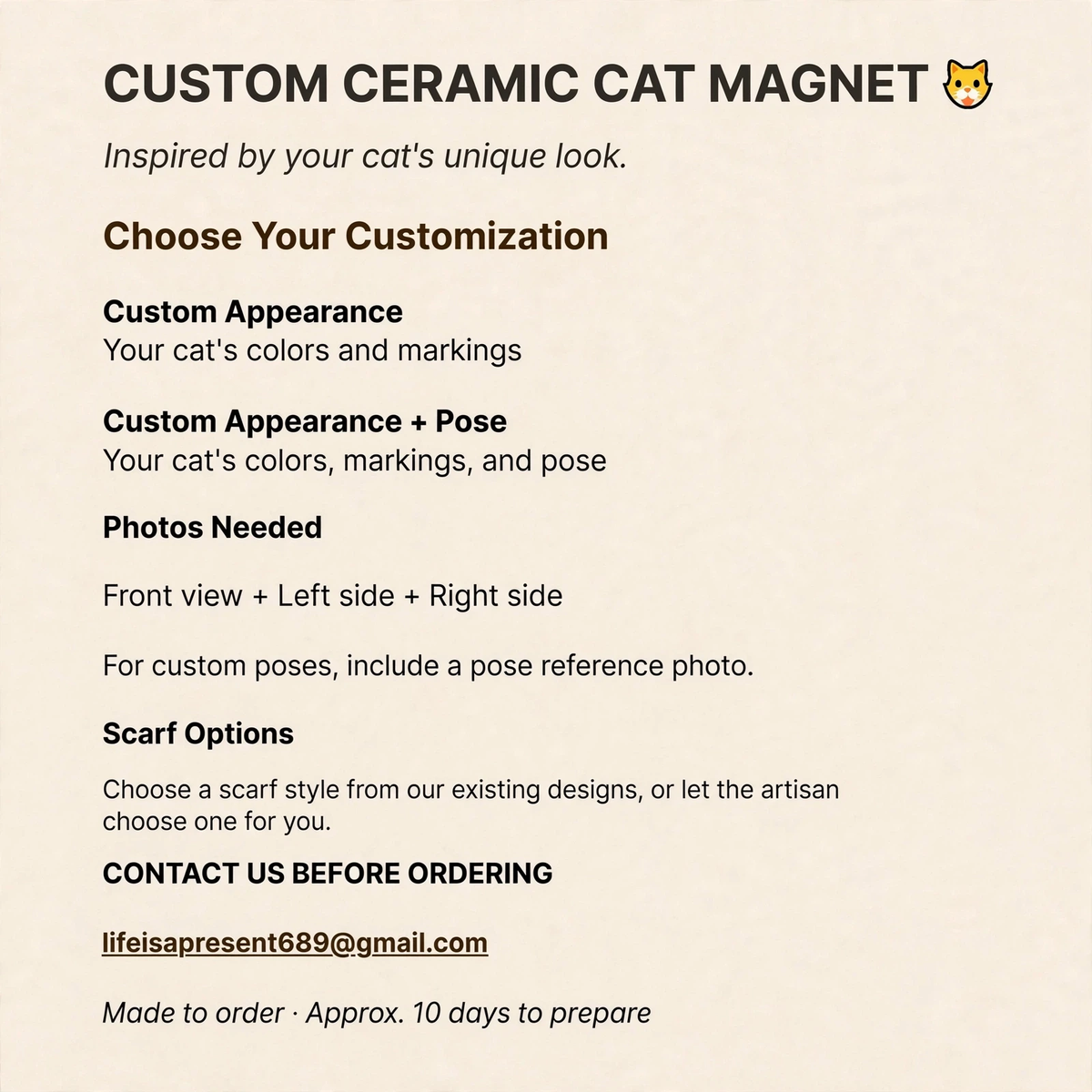 Ceramic Cat Magnet