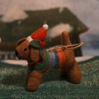 Handmade Wool Felt Dog Bag Charm – Whimsical Puppy Keychain