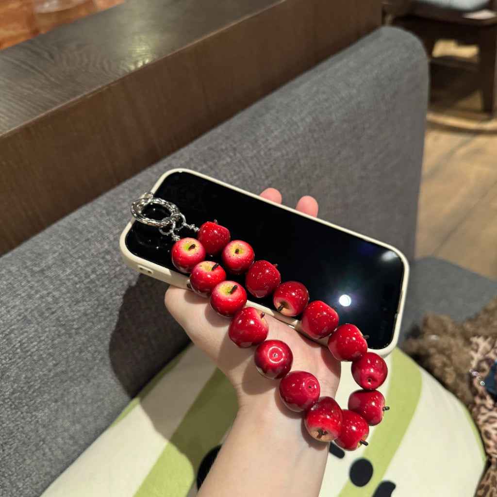 Fruit Beaded Keychain – Handmade Resin Cottagecore Wristlet Charm