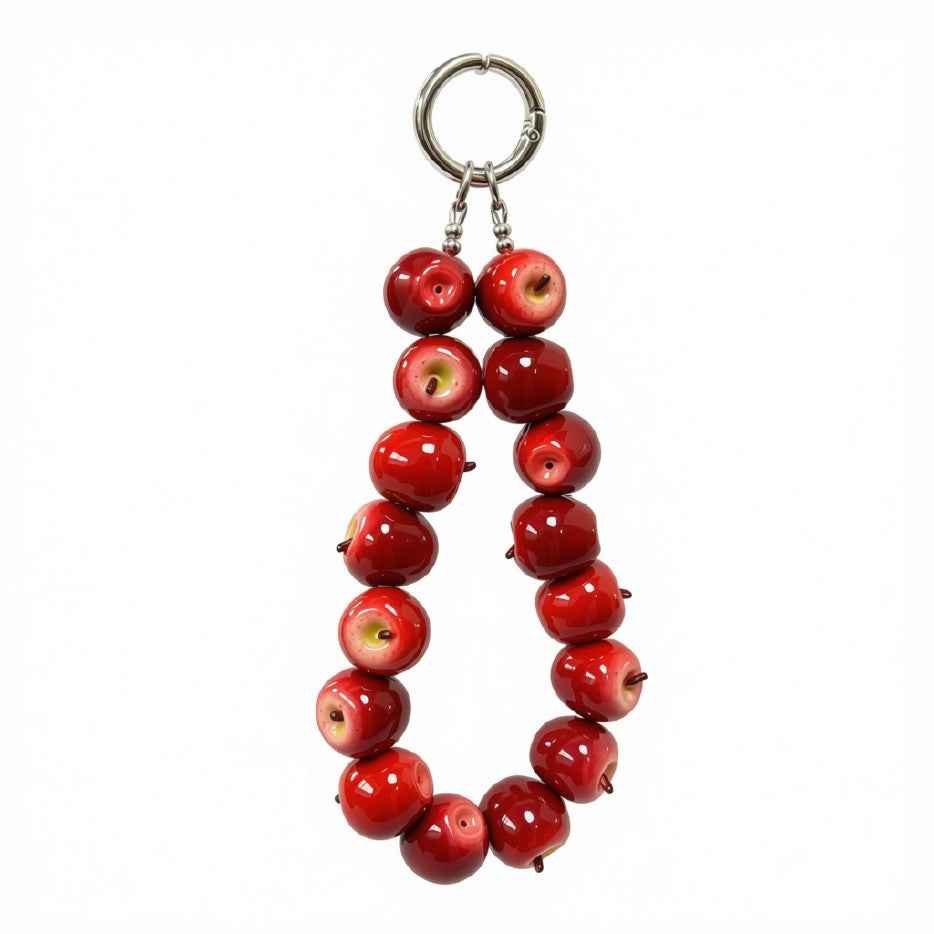 Fruit Beaded Keychain – Handmade Resin Cottagecore Wristlet Charm