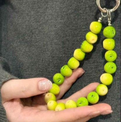 Fruit Beaded Keychain – Handmade Resin Cottagecore Wristlet Charm