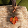 Hand-Carved Wooden Maple Leaf Charm – Autumn Bag Accessory