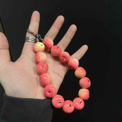 Fruit Beaded Keychain – Handmade Resin Cottagecore Wristlet Charm