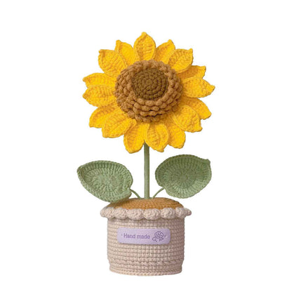 Single-layer custom color crochet sunflower pot